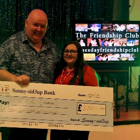 £3,750 cheque ...